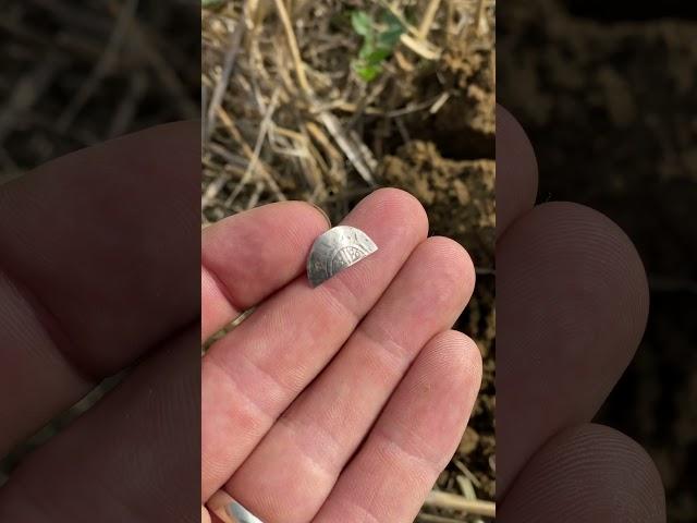 800 year old silver coin unearthed! 🫣 #metaldetecting #deus2 #silver #detectorists #metaldetector