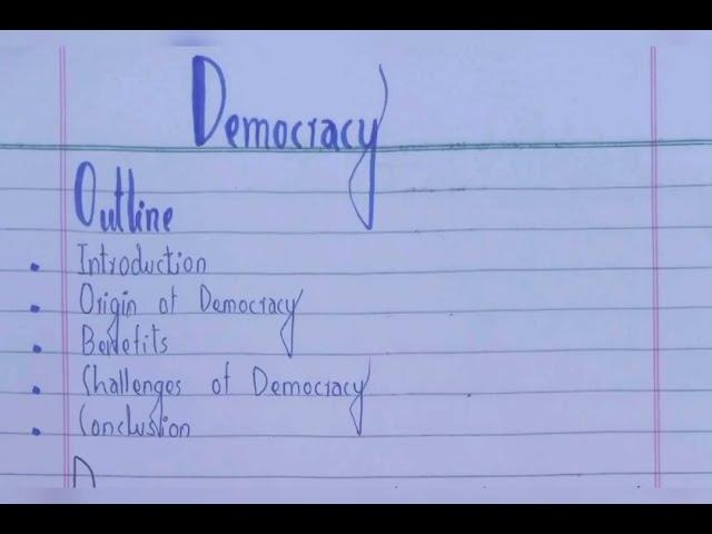 English Essay on Democracy with outlines and quotes