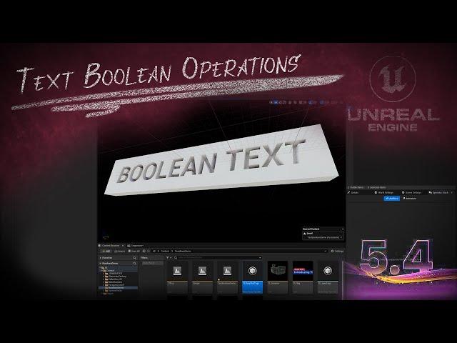 UE 5.4 Motion Design Boolean Text Operation