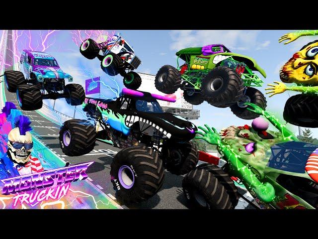 Monster Jam INSANE Racing, Freestyle and High Speed Jumps #39 | BeamNG Drive | Grave Digger