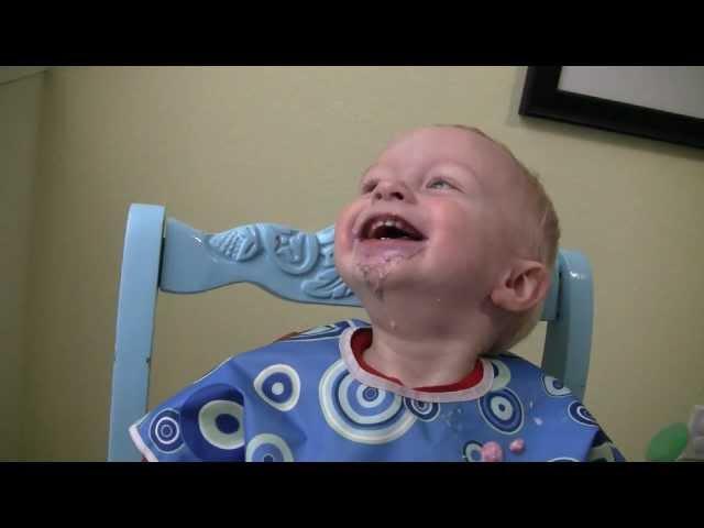 Baby Micah Laughing Hysterically in His High Chair