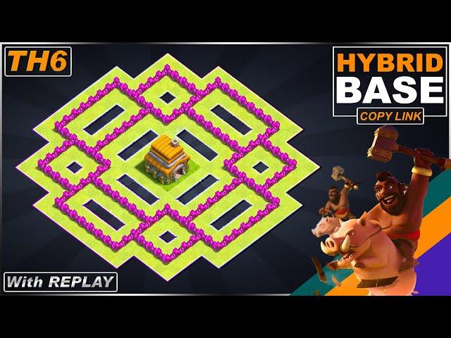 NEW TH6 Base with REPLAY 2021 | COC TH6 hybrid Base Copy link - Clash of Clans