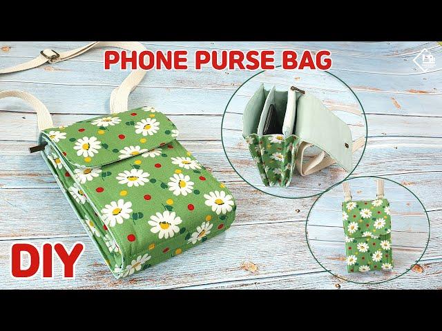 DIY PHONE PURSE BAG/ mini crossbody bag / sewing tutorial [Tendersmile Handmade]