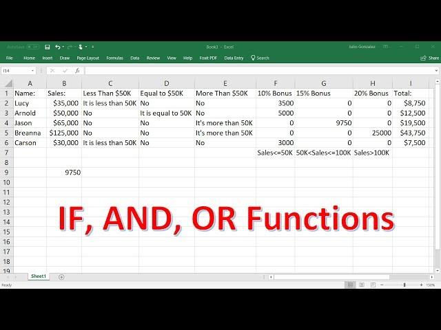 Excel If Formula - Nested If AND OR Functions