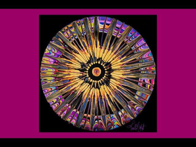 #7042 Magical Compass  Swiped Enamel  Fluid Art Pouring -4.23.20