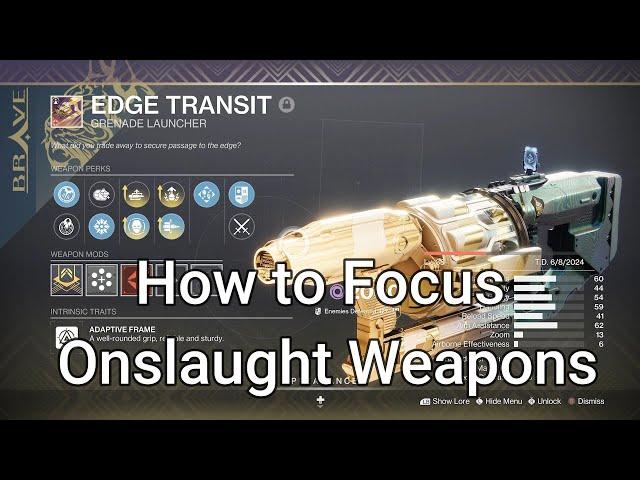 How to Focus Onslaught Weapons - Destiny 2