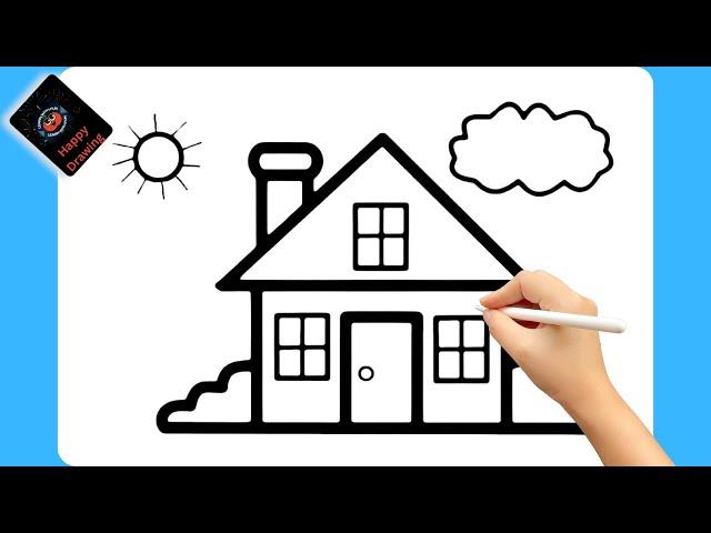 Big House Drawing |Painting And Colouring For Kids And Toddlers|How To Draw House Step By Step