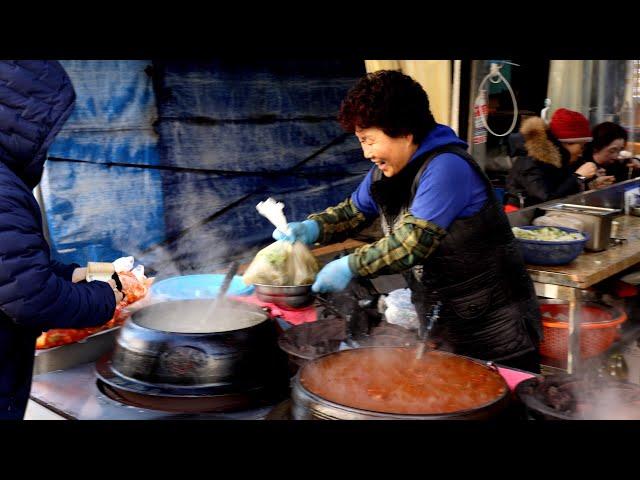 진주 새벽시장 2000원 해장국집 / Rice soup / Korean street food