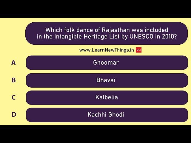 Rajasthan Quiz | 50 Questions | Rajasthan General Knowledge Quiz | Indian States Quiz