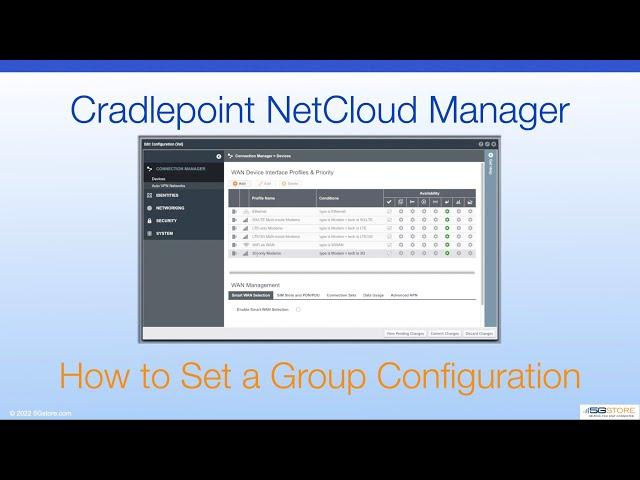 Cradlepoint NetCloud Manager - How to Set a Group Configuration