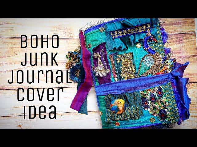 peacock boho junk journal cover | process video | Boho needs