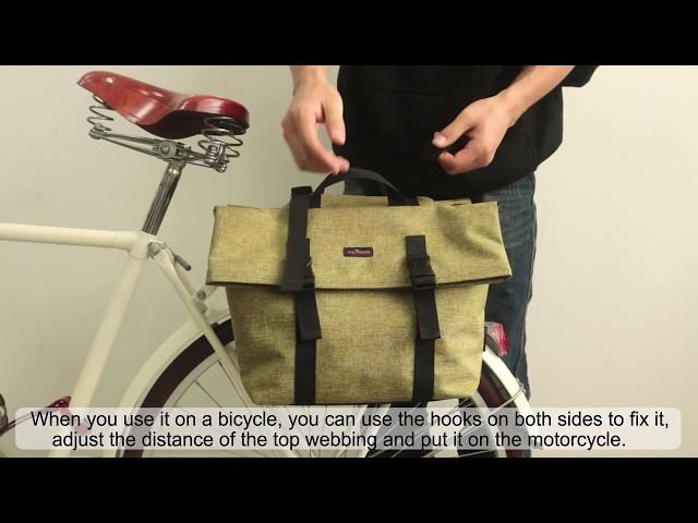 Tourbon｜Outdoor Waterproof Vintage Bike Rear Rack Pannier Shoulder Bags