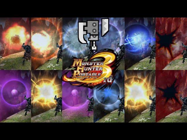 Monster Hunter Portable 3rd - All Switch Axe Phials (with Elemental Discharge)