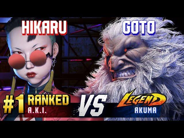 SF6 ▰ HIKARU (#1 Ranked A.K.I.) vs GOTO (Akuma) ▰ High Level Gameplay