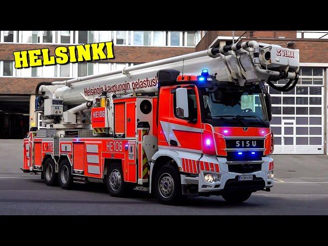 [HELSINKI Fire Brigade] - Emergency Response Compilation with Fire Engines, Aerial Platform & MORE!