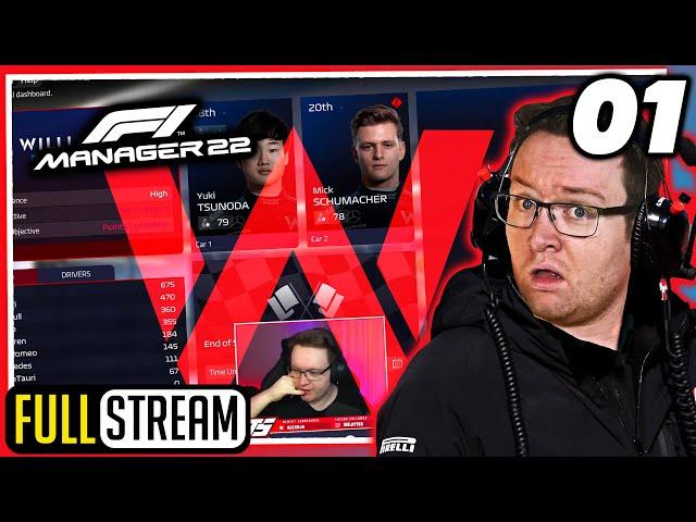 NEW PATCH, NEW SAVE! - Williams Playthrough #1 - F1 Manager 2022 (Full Stream)