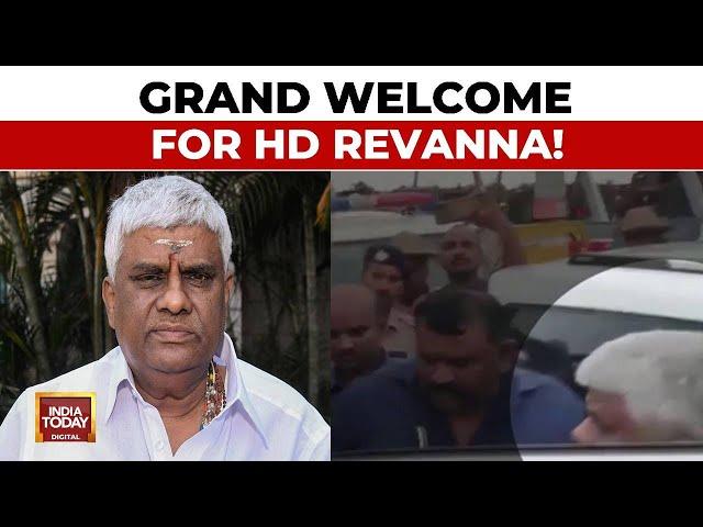 Rape Accused HD Revanna Out On Bail In Sexual Harrassment Case, Supporters Welcome Him In Hassan