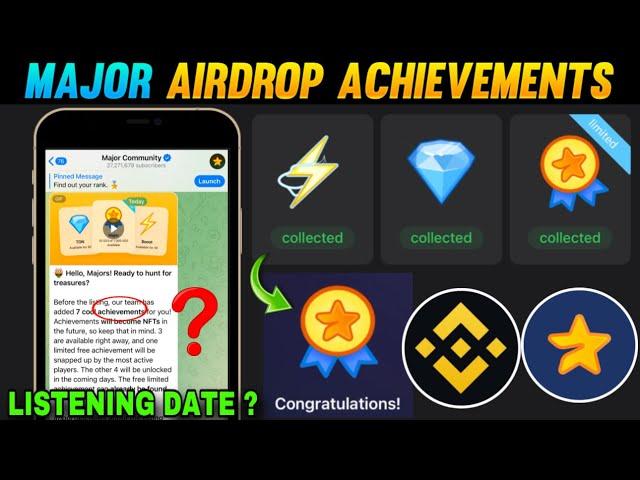 Major Airdrop Daily Achievements | Major airdrop listing date | Major airdrop new update