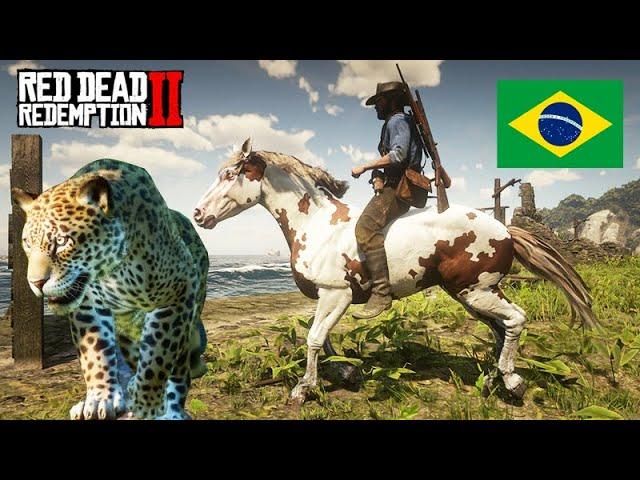 Explorando o BRASIL e seus PERIGOS - Tubarões e Onças - Red Dead Redemption 2