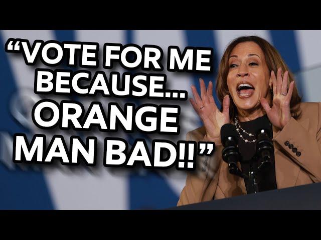 Kamala Can't Stop Screeching About The Bad Orange Man!  