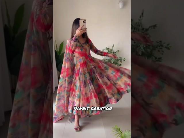 Multi Coloured Anarkali Dress for Wedding Party #kurti #anarkali #shorts #ootd @Navnitcreation