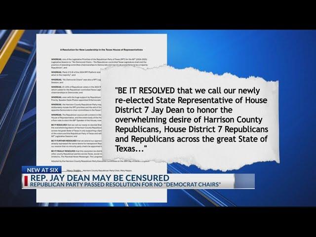 Harrison County Republican Party threatens to censure State Rep. Jay Dean