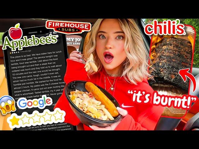 Letting 1-STAR FOOD REVIEWS Decide WHAT I EAT for 24 HOURS!!