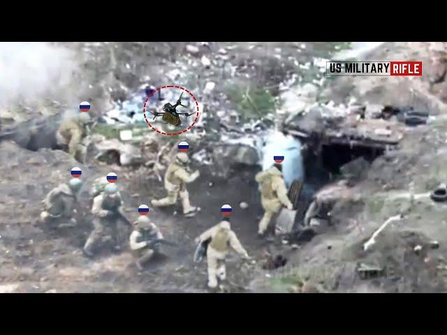 This is how Ukrainian FPV Drones Take Out Russian soldiers in foxhole near Avdiivka