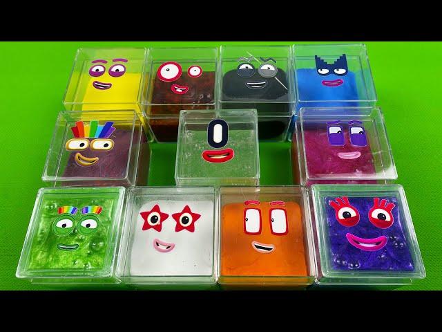 Numberblocks -  Looking GLOSSY SLIME with CLAY Coloring! Satisfying Video Slime