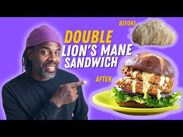 They Will Never Know - (Lion's Mane Mushroom Recipe Crispy Cajun Double Sandwich)