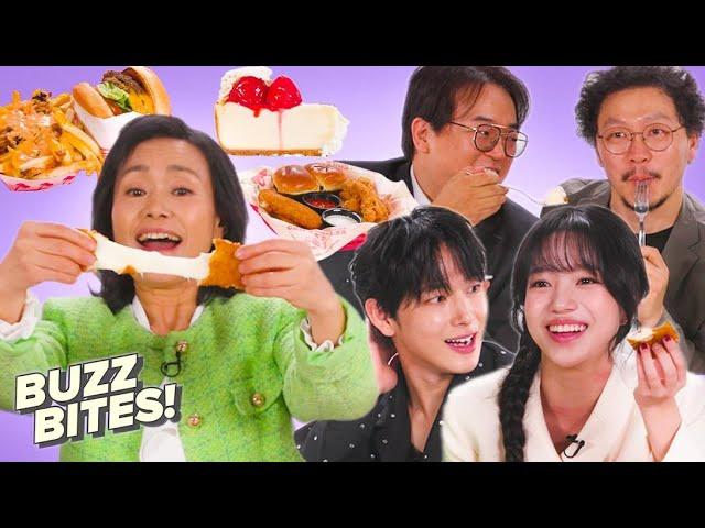 The Cast of "Squid Game" Season 2 Tries American Foods | Buzz Bites