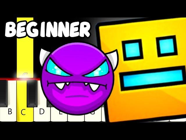 5 Geometry Dash Tunes - Slow and Easy Piano Tutorial - Beginner