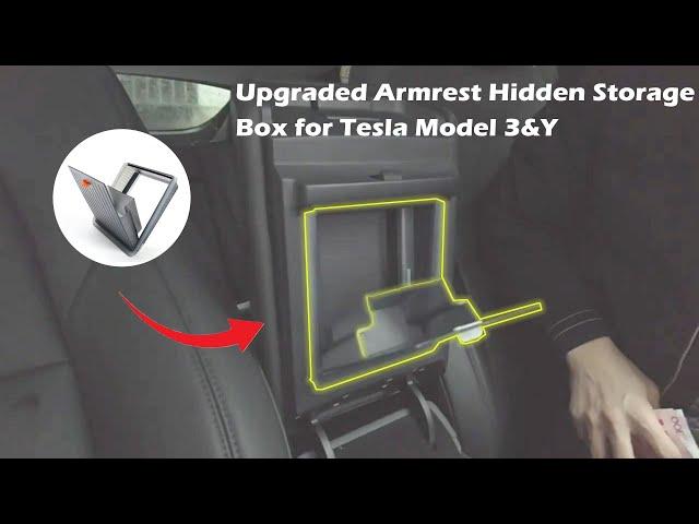 Upgrade Armrest Hidden Storage Box for Tesla Model Y&3