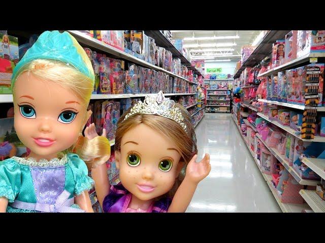 TOY HUNT with ELSA and Rapunzel toddlers ! Lots of toys and dolls ! Playing , singing