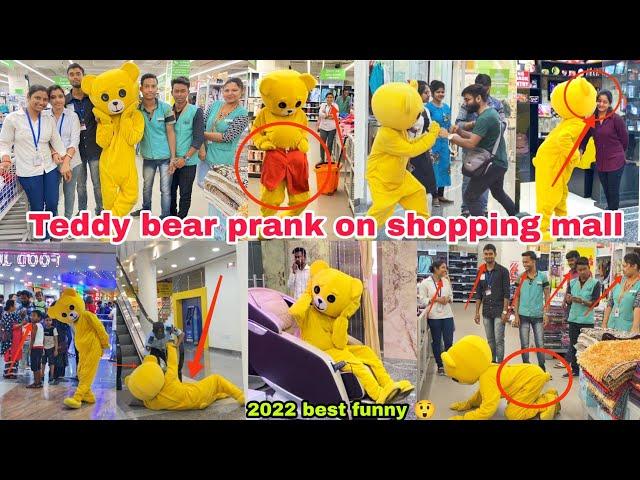 Teddy bear prank on big shopping mall public crazy reaction | funny reaction. #teddyboy #01team