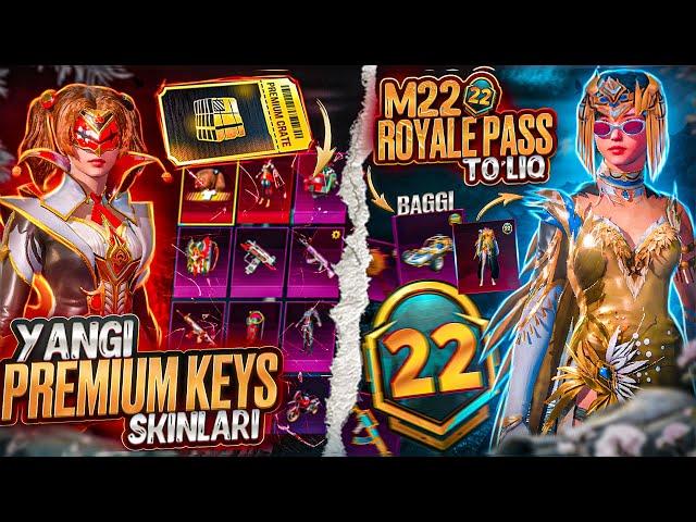  YANGI PREMIUM KEYS va M22 ROYALE PASS TO'LIQ SKINLARI /  BUGATTI SKINLARI MINIB KO'RAMIZ