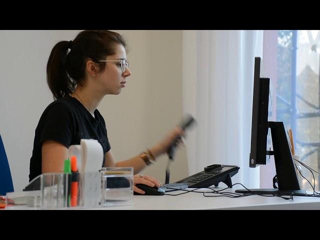 free stock footage: stressed woman at work in full hd