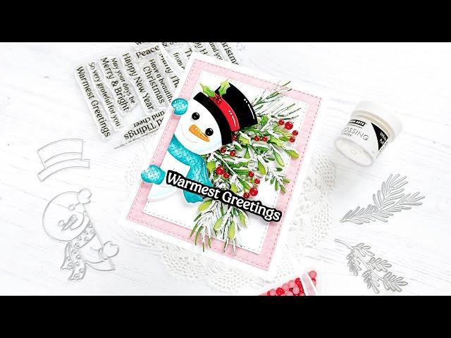 The CUTEST Snowman Card + a Fun Way to Add the Look of Snow to Holiday Projects!