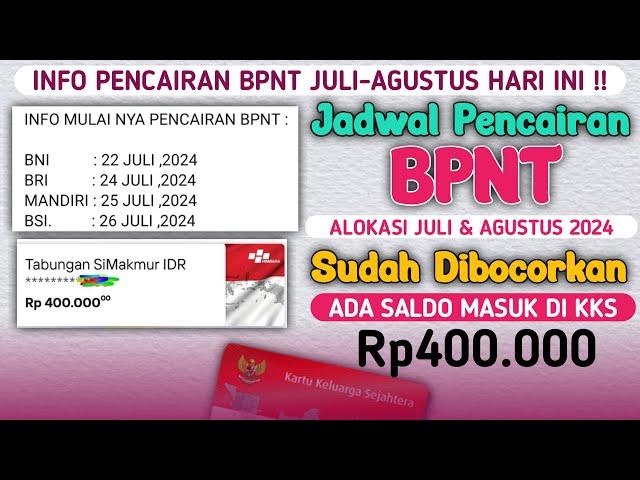 HEBOH!! BOCORAN JADWAL CAIR BPNT JULI & AGUSTUS SUDAH TERSEBAR, ADA SALDO MASUK Rp400.000