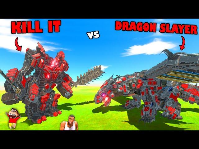 CHOP KILL IT UNIT vs DRAGON SLAYER in Animal Revolt Battle Simulator with SHINCHAN and PINCHAN