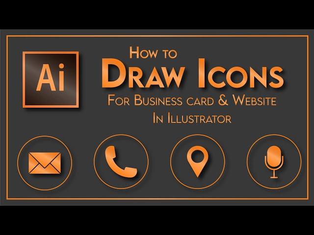 How to draw icons in illustrator | Icon Design | Email icon | Phone icon | Location icon | Mic icon