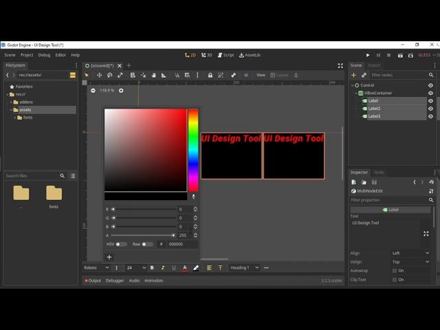 UI Design Tool v0.2.0 - Godot 3.2 Plugin