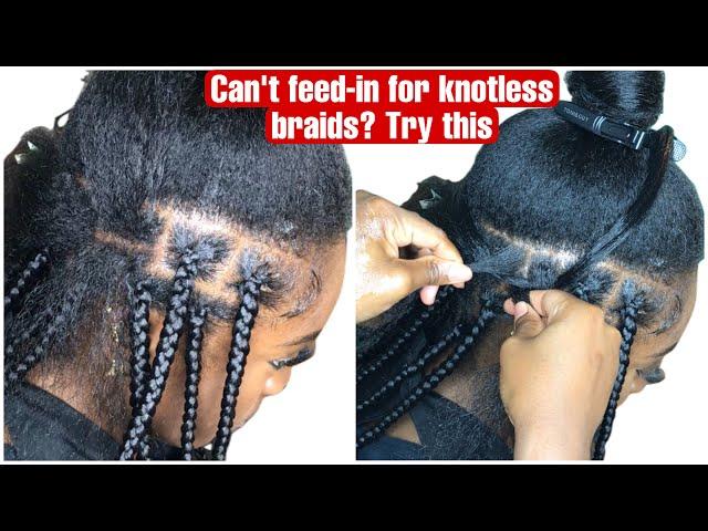 Can't feedin for Knotless box braids? Try this new and fast knotless braids technique! No crochet