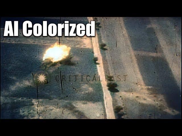 AI Colorized | USAAF fighter planes shooting down German airplanes (1944) - DeOldify