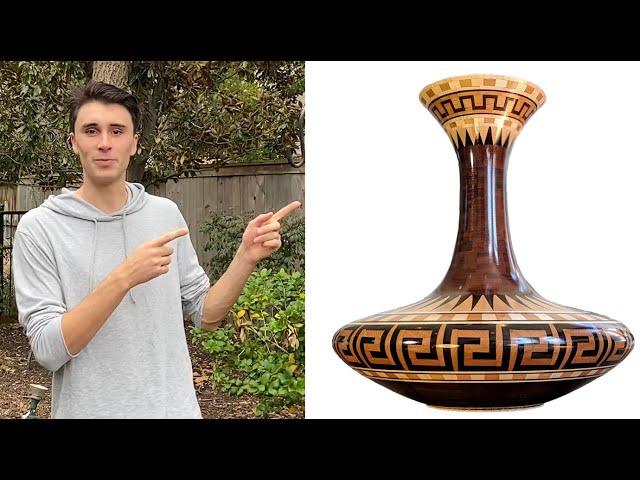 Segmented Woodturning a Vase out of 1025 Piece of Wood!!!  -- European Decanter