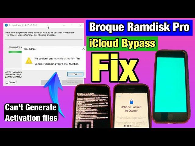 iPhone 8 Plus iCloud Bypass Fix Can't Generate Activation Files By Broque Ramdisk PRO