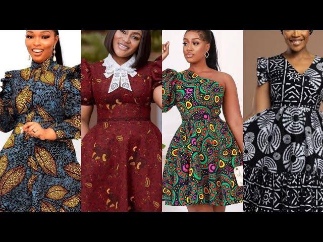 Elegant Short Ankara Gowns Dresses for Ladies; African Ankara Gowns 2025