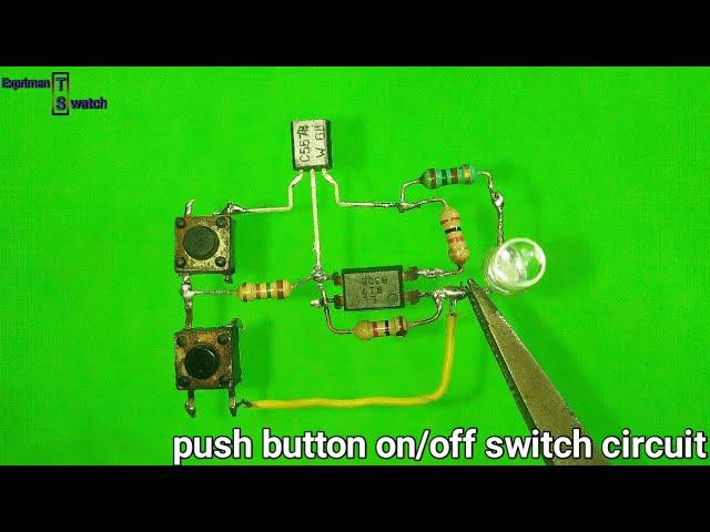 push button on/off switch, using BC557, EL817 optocoupler.