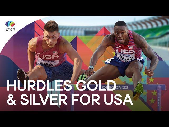 Holloway defends world title and leads USA 1-2 in 110m hurdles | World Athletics Champs Oregon 22