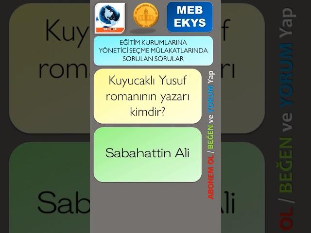 2022 / MEB EKYS / EĞİTİM KURUMLARINA YÖNETİCİ SEÇME SINAVI MÜLAKAT SORULARI